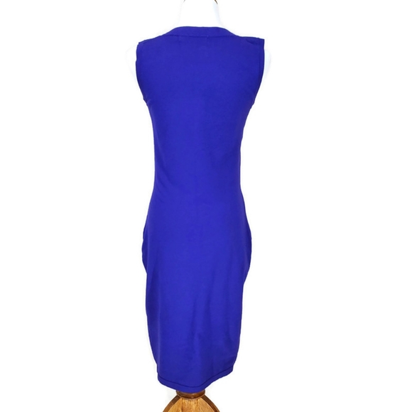 Karen Millen Bodycon Sleeveless Textured Dress Women's Size 3 Purple/Black Party - Picture 3 of 13